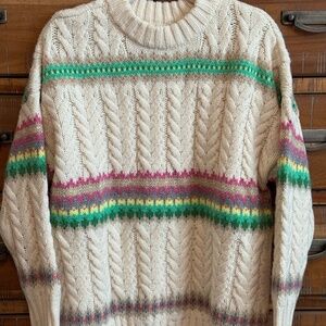 American Eagle Sweater XS Fair Isle Cable knit winter holidays